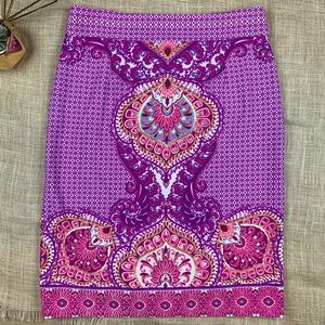 Antonio Melani Pencil Skirt Pink Purple Paisley